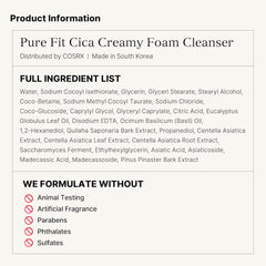 [ COSRX ] Pure Fit Cica Creamy Foam Cleanser 150ml/5.07 fl. oz.