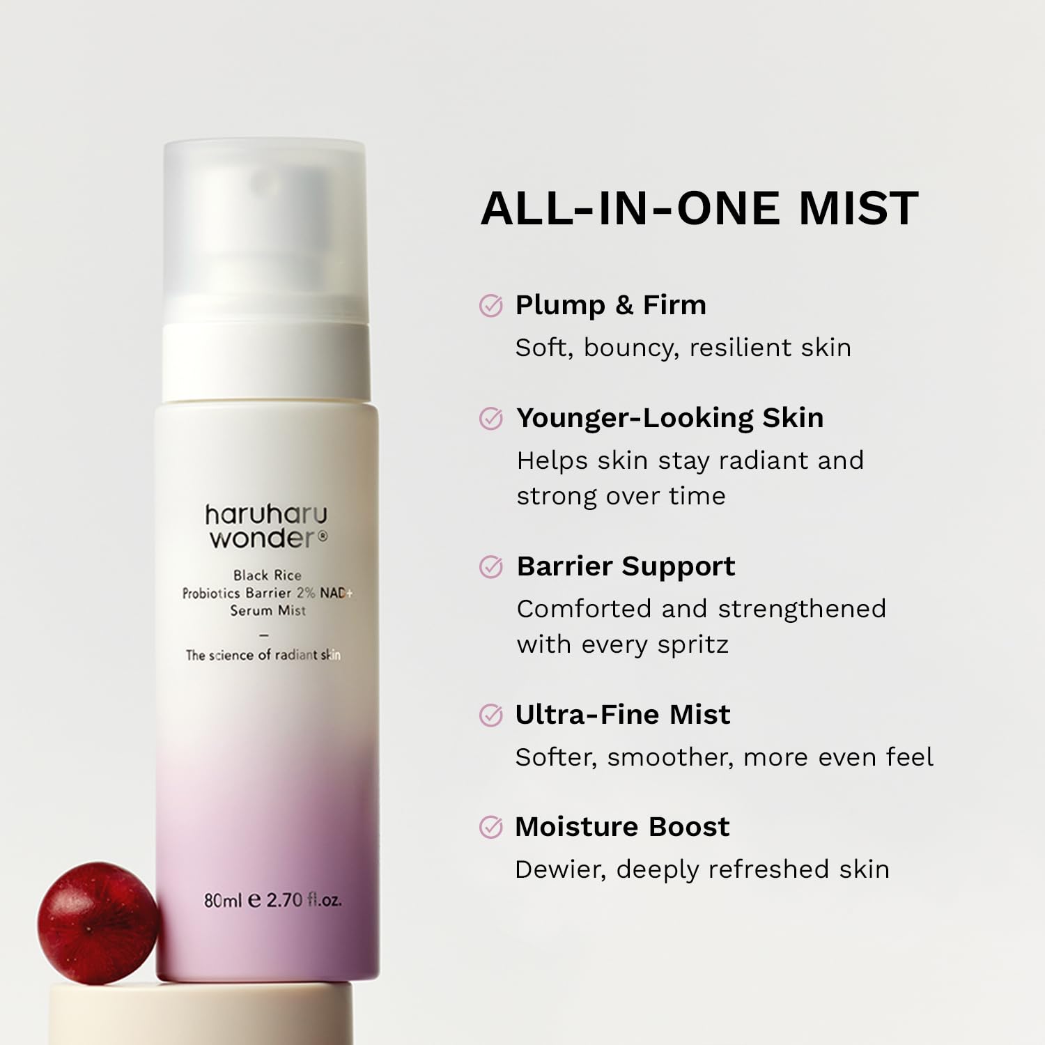 [ HARUHARU ]Wonder Black Rice Probiotics 2% NAD+ Serum Mist 80ml / 2.70fl.oz. - KosBeauty