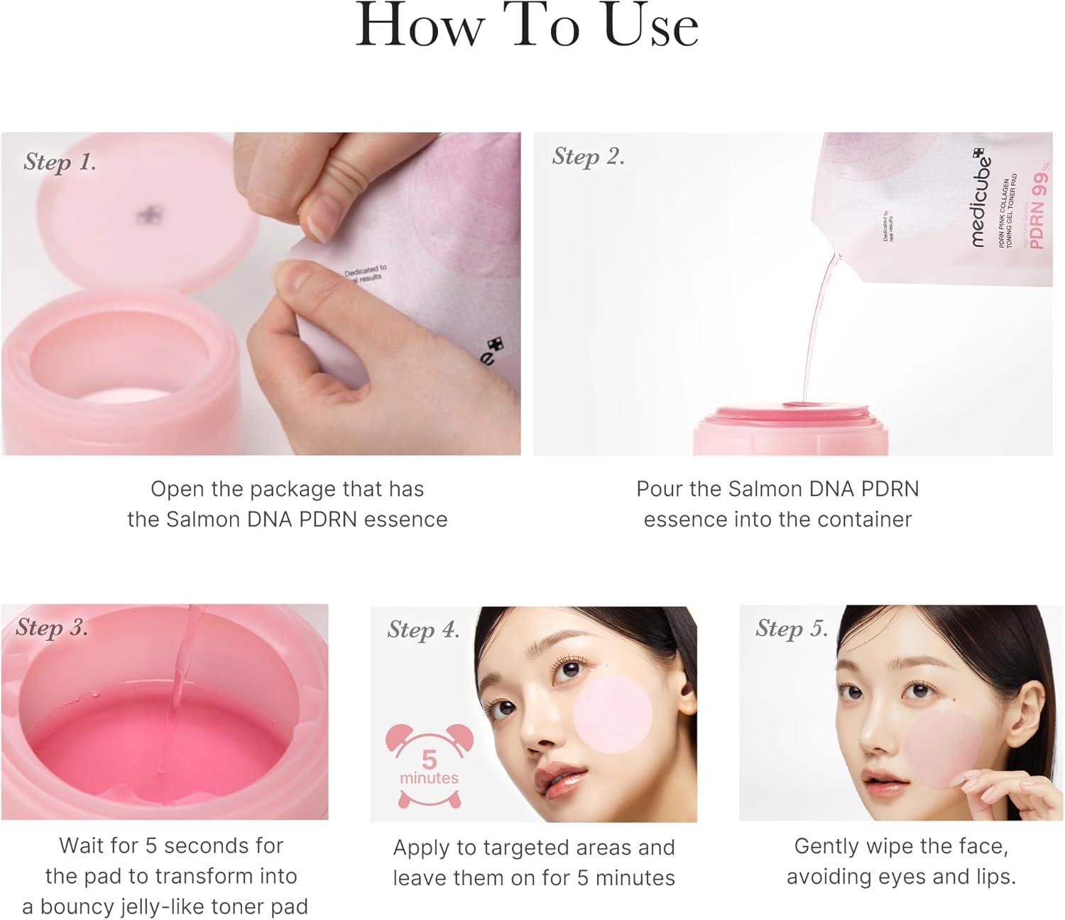 [ MEDICUBE ] PDRN Pink Collagen Toning Gel Toner Pad 120ml / 4.05 fl.oz (70pads)