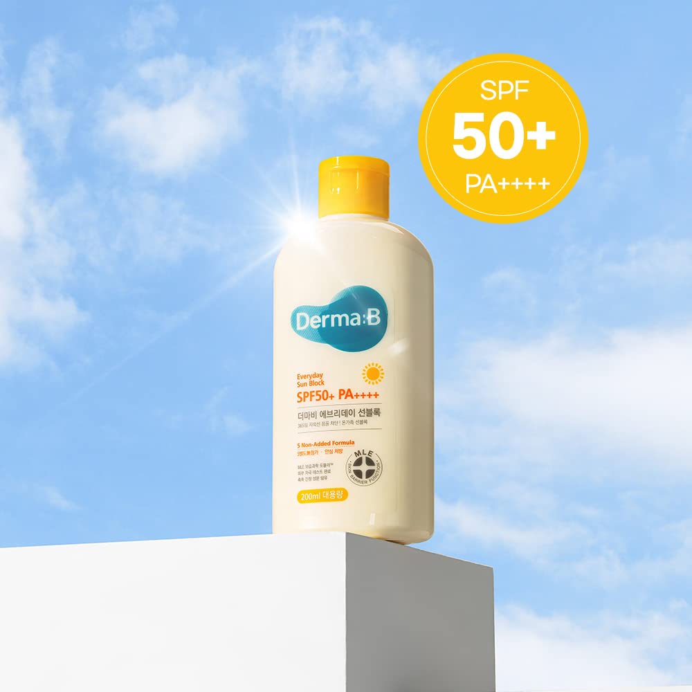 [ Derma:B ] Everyday Sun Block Large Size Sunscreen SPF50+ PA++++ 6.71 Fl Oz, 200ml