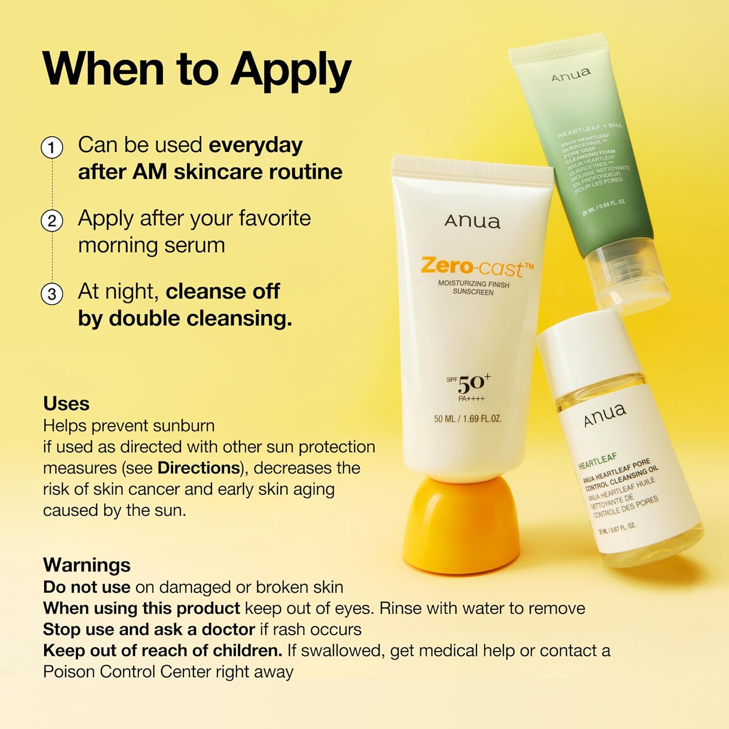 [ ANUA ] Zero-Cast Moisturizing Sunscreen SPF 50/1.69fl.oz - KosBeauty