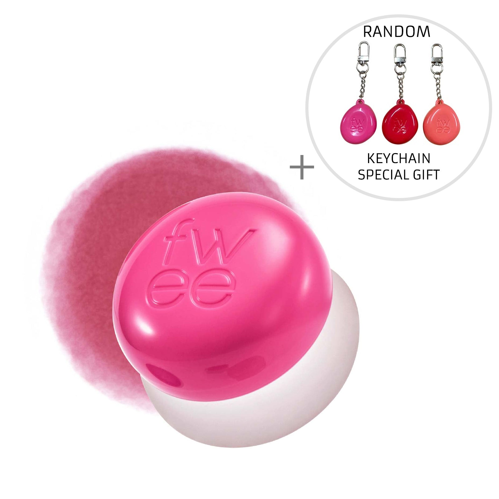 FWEE Lip&Cheek Blurry Pudding Pot (16colors) + RANDOM KEYCHAIN / Fingerlike Silicone Lip Brush