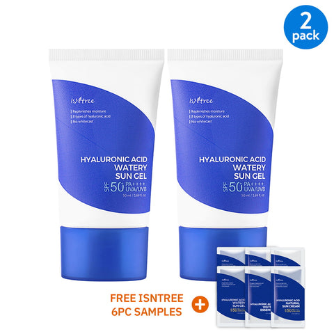 [ ISNTREE ] Hyaluronic Acid Watery Sun Gel, SPF50 PA++++ UVA/UVB 50ml/1.69 fl.oz. x 2ea