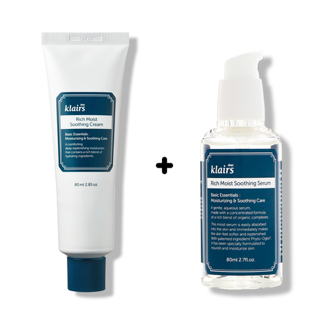 Dear, Klairs Rich Moist Soothing Serum 80ml + Rich Moist Soothing Cream 80ml Set