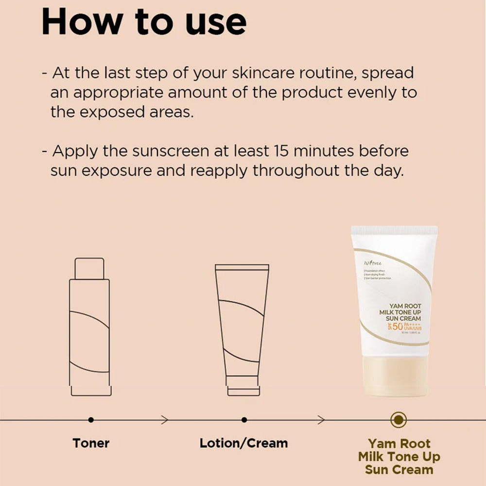 [ ISNTREE ] Yam Root Milk Tone Up Sun Cream SPF 50++++ UVA/UVB 50ml/1.69 fl.oz.