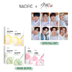 [ NACIFIC ] x Stray Kids Premium Mask Sheet Variety Set 30-Pack, with Stray Kids Photo Cards 8 PCS - KosBeauty