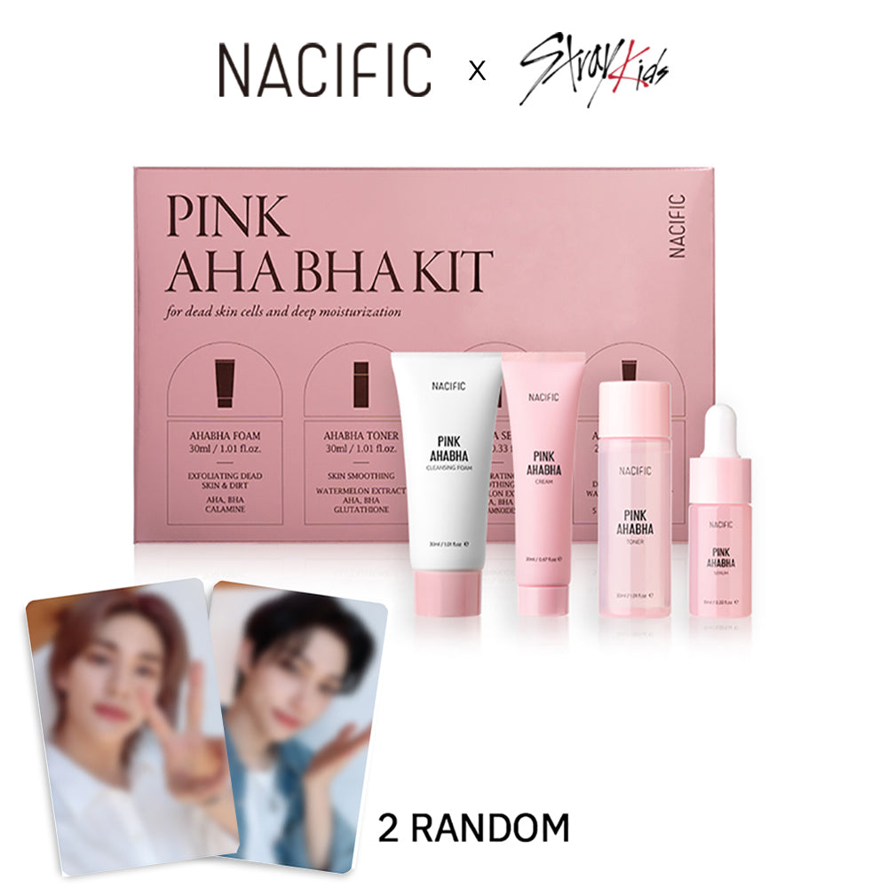 [ NACIFIC ] x Stray Kids Pink AHA BHA Skincare Kit + Stray Kids Photo Cards 2 PCS - KosBeauty