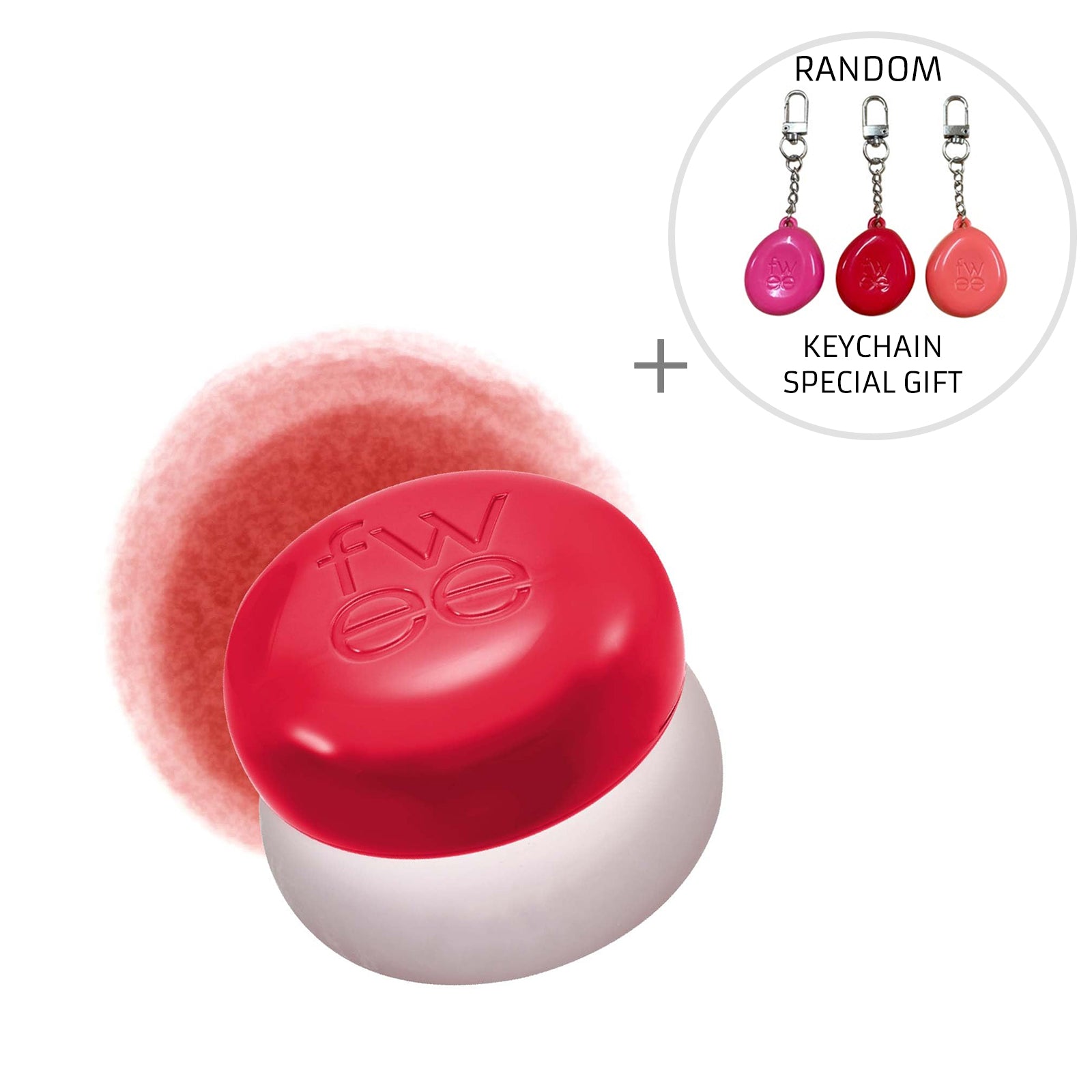 FWEE Lip&Cheek Blurry Pudding Pot (16colors) + RANDOM KEYCHAIN / Fingerlike Silicone Lip Brush