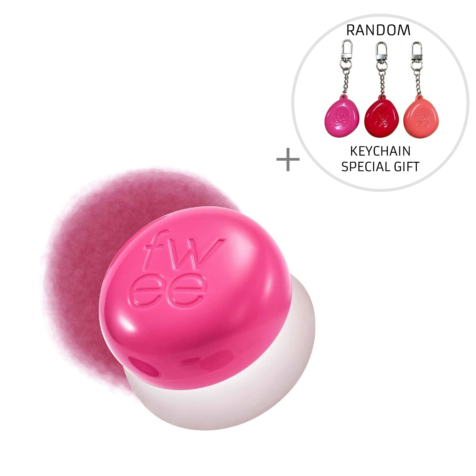 FWEE Lip&Cheek Blurry Pudding Pot (16colors) + RANDOM KEYCHAIN / Fingerlike Silicone Lip Brush