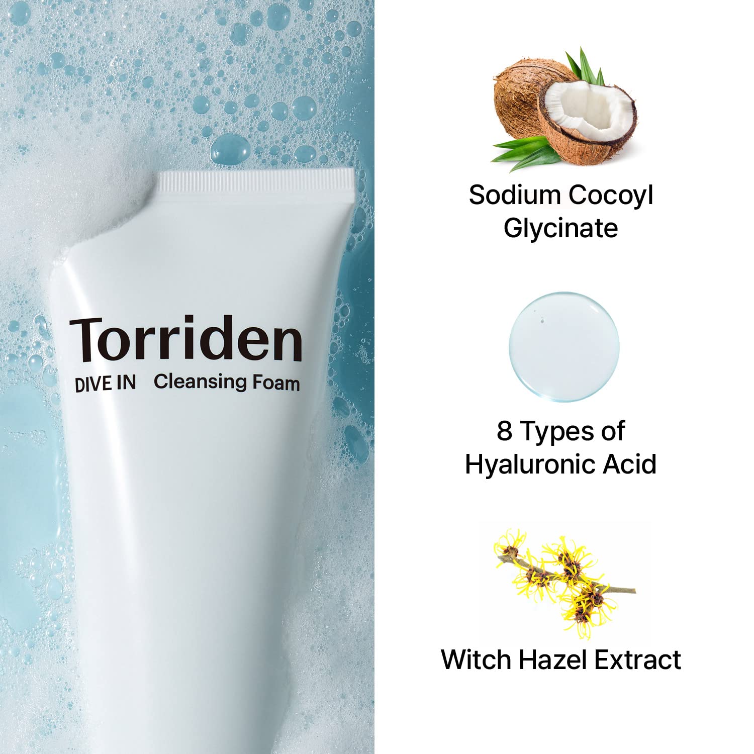Torriden DIVE-IN Low Molecular Hyaluronic Acid Cleansing Foam