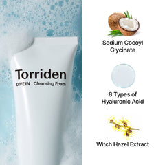 Torriden DIVE-IN Low Molecular Hyaluronic Acid Cleansing Foam