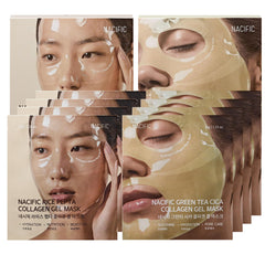 [ NACIFIC ] Green Tea Cica Collagen Gel Mask 35g /  oz. X 4ea,  Rice Pepta Collagen Gel 35g /  oz. X 4ea