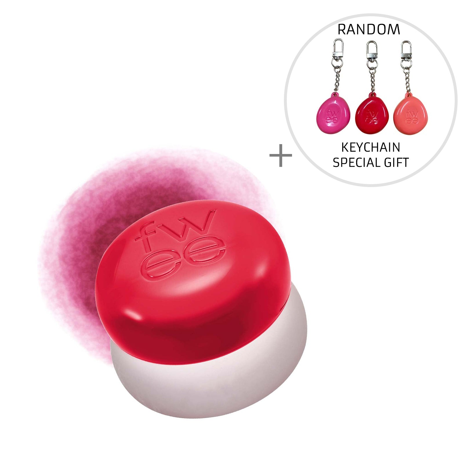 FWEE Lip&Cheek Blurry Pudding Pot (16colors) + RANDOM KEYCHAIN / Fingerlike Silicone Lip Brush