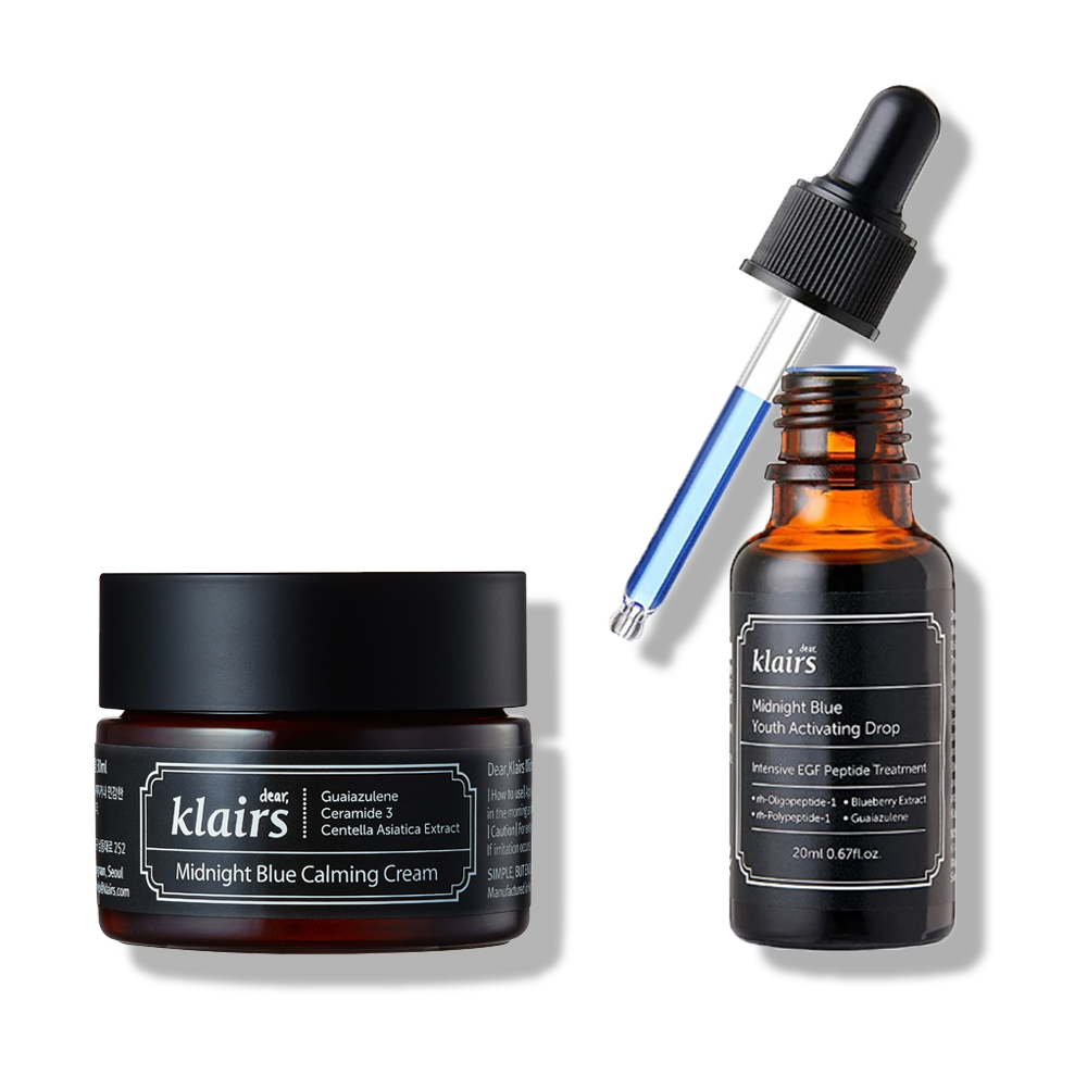 Dear Klairs Midnight Blue Youth Activating Drop 20ml + Calming Cream 30ml Set