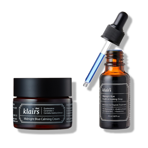 Dear Klairs Midnight Blue Youth Activating Drop 20ml + Calming Cream 30ml Set