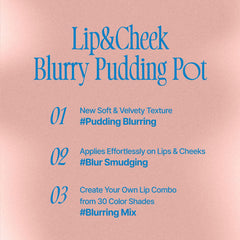 FWEE Lip&Cheek Blurry Pudding Pot (16colors) + RANDOM KEYCHAIN / Fingerlike Silicone Lip Brush