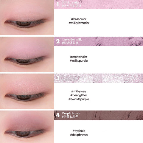 rom&nd better than eyes 4 mini palette eye shadows [#W01 - Dry Lavender]