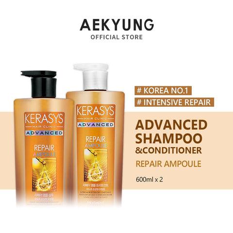 Kerasys Advanced Repair Ampoule Shampoo for Damaged Hair, 600ml