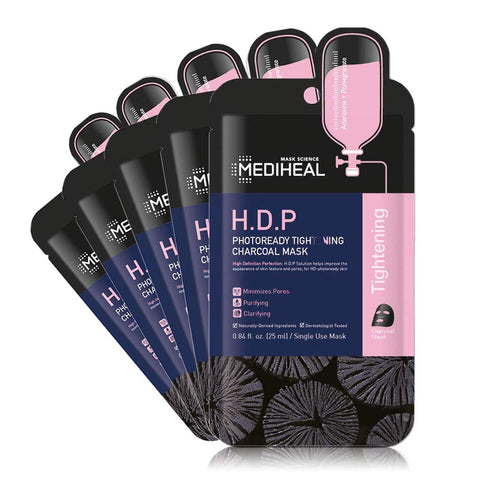 [ MEDIHEAL ] H.D.P. Photoready Tightening Charcoal Mask 5-PACK