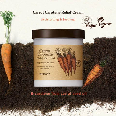 Skinfood Carrot Carotene Calming Water Pad for Face, 60EA
