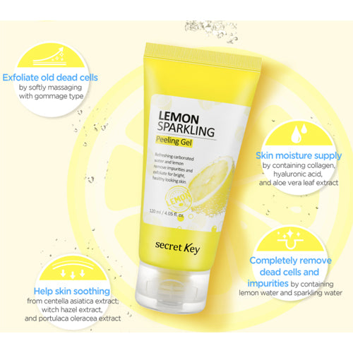 [ Secret Key ] Lemon Sparkling Peeling Gel 120ml + Cleansing Foam 200g Set