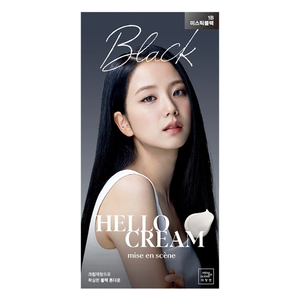 Mise En Scene Hello Cream Color Easy Self Hair Dye, 1B Mystic Black