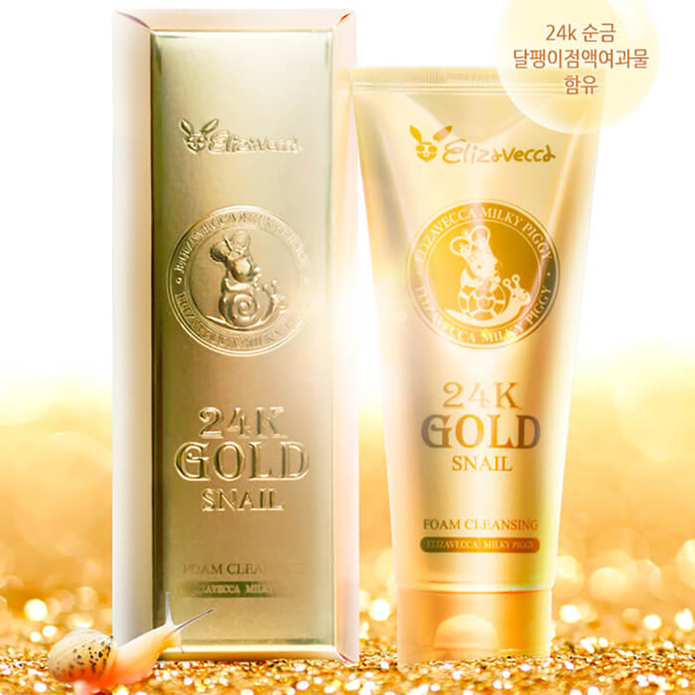 Elizavecca Milky Piggy 24K Gold Snail Foam Cleansing Facial Cleanser 180ml