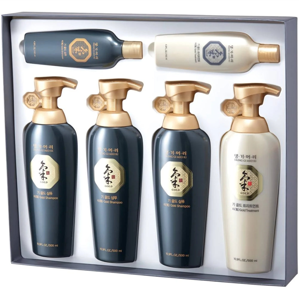 Daeng Gi Meo Ri Ki Gold Energizing Shampoo and Conditioner Gift Set, 6 Pieces