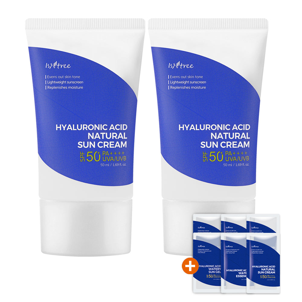 Isntree Hyaluronic Acid Natural Sun Cream Moisturizing Sunscreen, SPF 50+ PA++++ 50ml (2-PACK)
