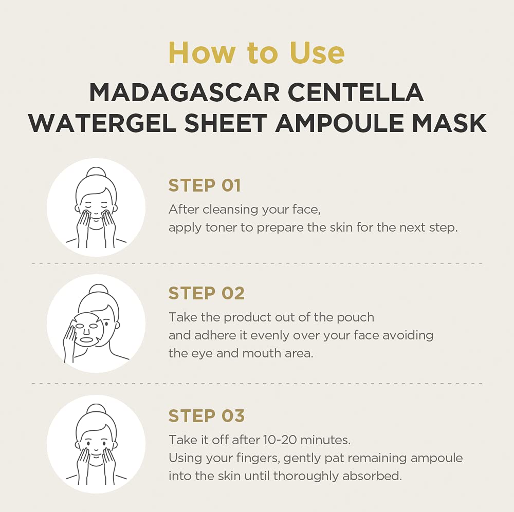 Skin1004 Madagascar Centella Watergel Ampoule Mask Sheet 5-PACK