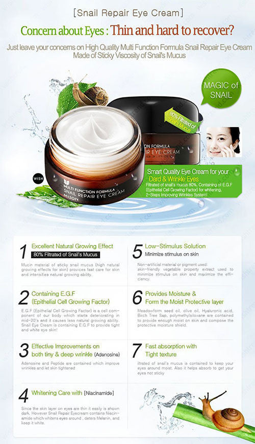 [ MIZON ] Snail Repair Eye Cream - KosBeauty