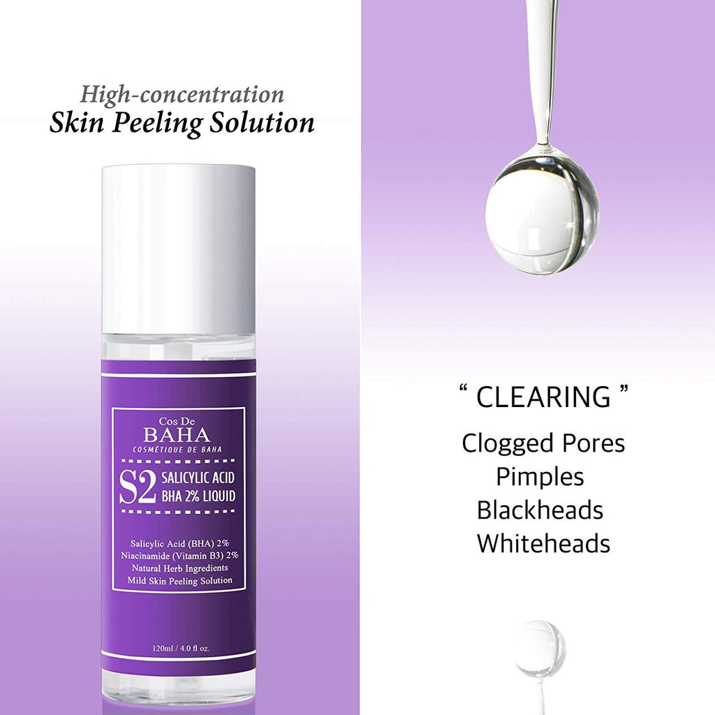 Cos de BAHA Salicylic Acid 2% (S2) BHA Exfoliating Facial Liquid 120ml
