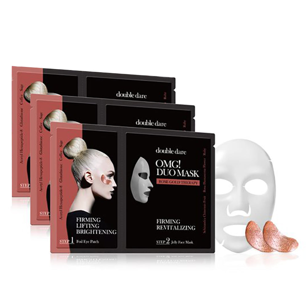 [ DOUBLE DARE ] OMG! Duo Mask, Rose Gold Therapy for Revitalizing and Firming, 3-PACK