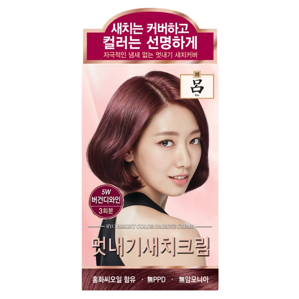 Ryo Uahche Bright Color Hair Dye Cream, 5W Burgundy Wine, 120g