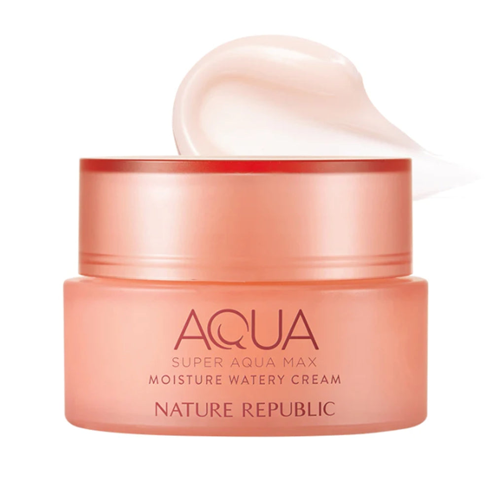 Nature Republic Super Aqua Max Moisture Watery Cream Face Moisturizer for Dry Skin, 80ml