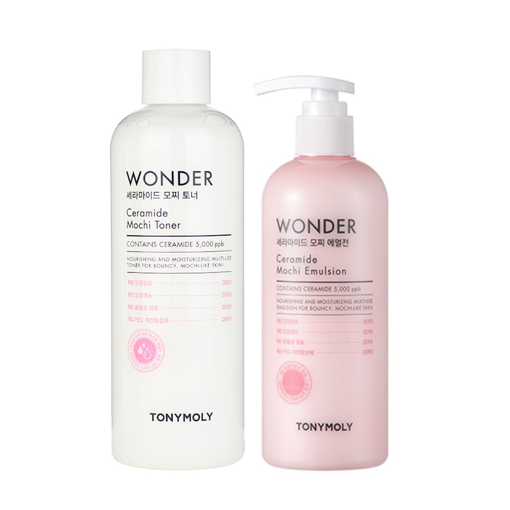 Tonymoly Wonder Ceramide Mochi Toner 500ml & Emulsion 300ml (SET)
