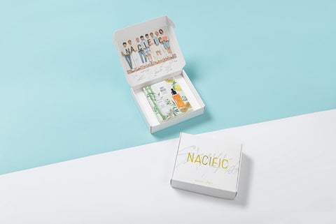 [ NACIFIC ] x Stray Kids Collaboration Box with Photo Cards, Accordion Postcard, Stickers, Skincare Set (Summer Set)
