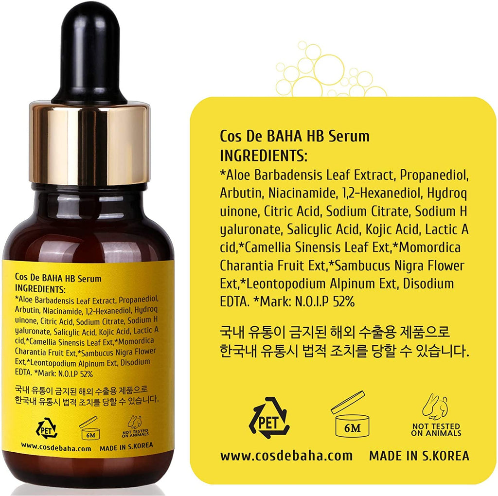 Cos de BAHA Hydroquinone 2% (HB) Brightening Facial Serum 30ml