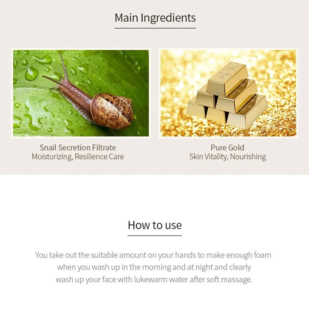 Elizavecca Milky Piggy 24K Gold Snail Foam Cleansing Facial Cleanser 180ml