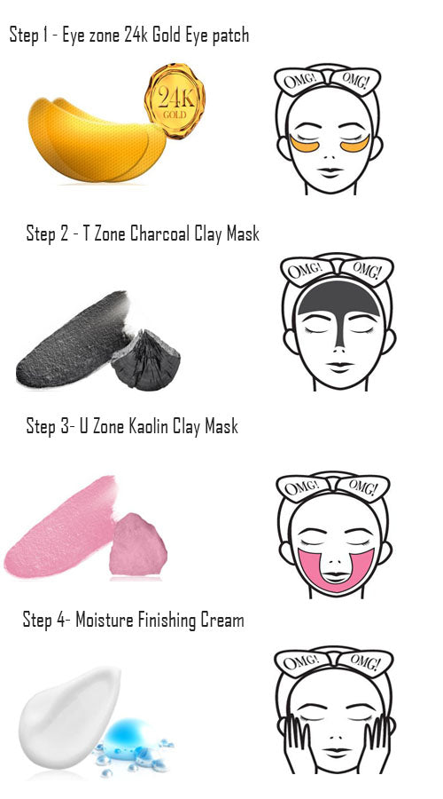 [ DOUBLE DARE ] OMG! 4in1 Kit Zone System Mask - KosBeauty