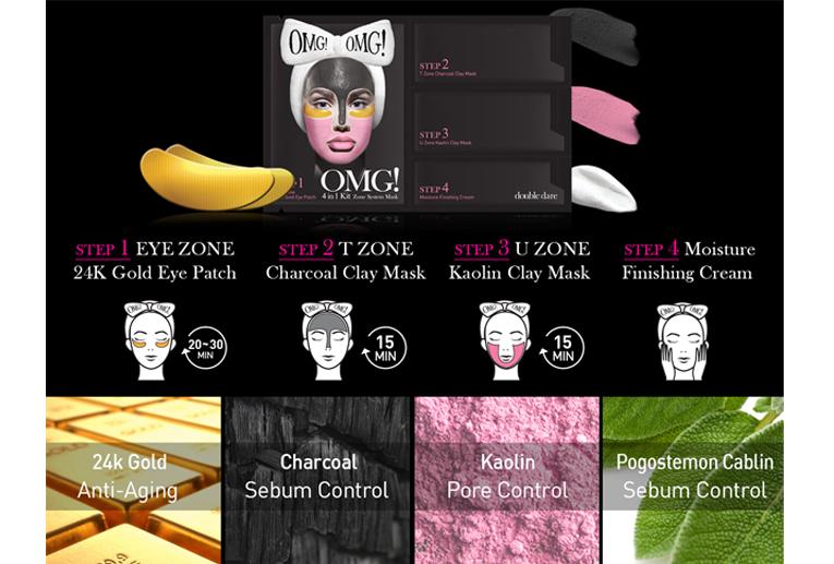 [ DOUBLE DARE ] OMG! 4in1 Kit Zone System Mask - KosBeauty