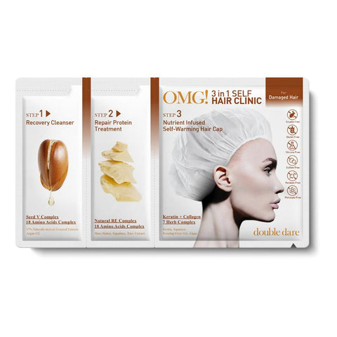 [ DOUBLE DARE ] OMG! 3 in 1 Self Hair Clinic Kit Damaged Hair, Hair Restore, Scalp Care (Choose)