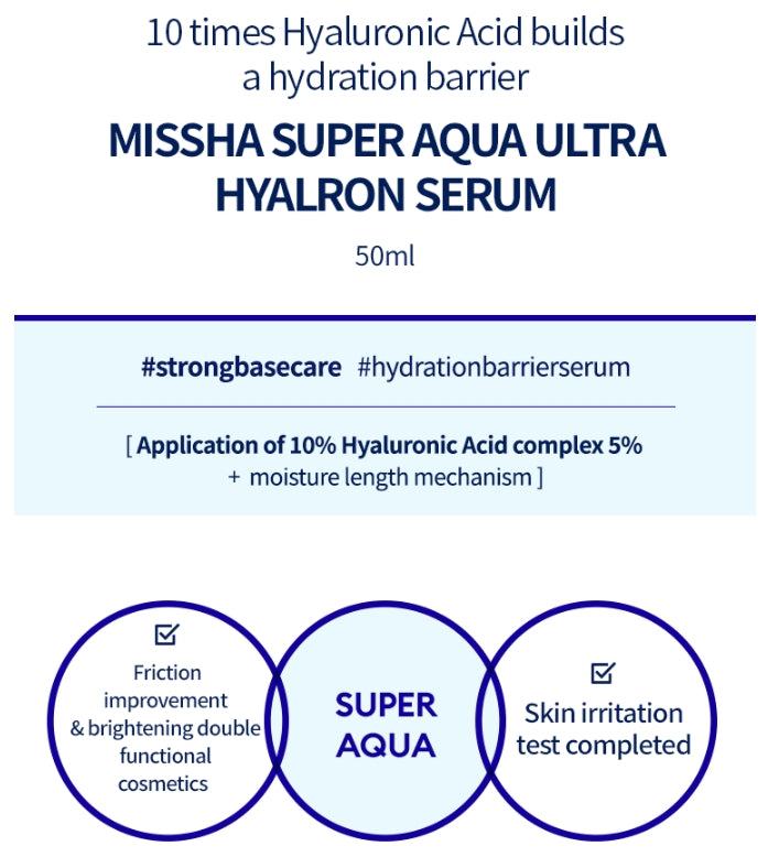 [ MISSHA ] Super Aqua Ultra Hyalron Serum 50ml (1.69 fl.oz)