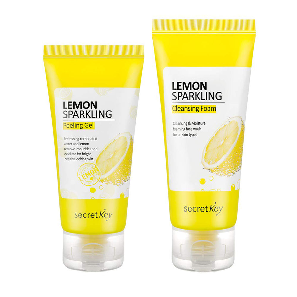 [ Secret Key ] Lemon Sparkling Peeling Gel 120ml + Cleansing Foam 200g Set - KosBeauty