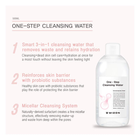 [ MIZON ] One Step Cleansing Water 500ml (16.9 fl. oz.)
