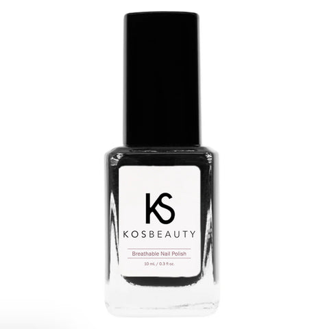 [ KOSBEAUTY ] Breathable Nail Polish, Onyx Black, 0.3 fl oz.