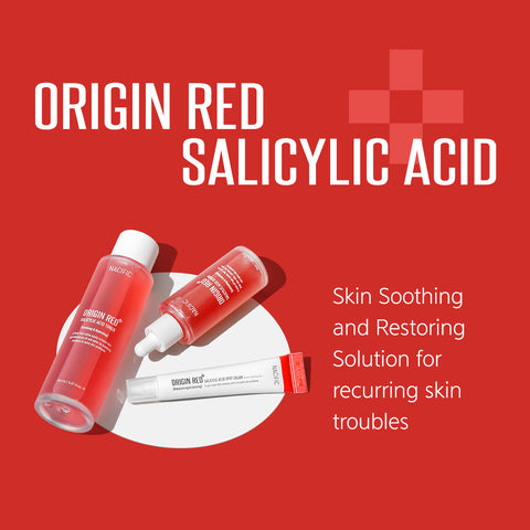 [ NACIFIC ] x Stray Kids Origin Red Salicylic Acid 3-Piece Skincare Set, with Photocards 8 PCS Full Set