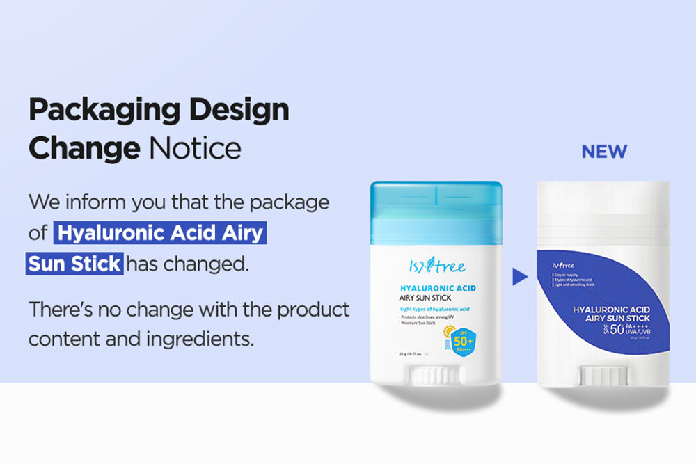 Isntree Hyaluronic Acid Airy Sun Stick Lightweight Sunscreen, SPF 50+ PA++++ 22g / 0.77 oz.