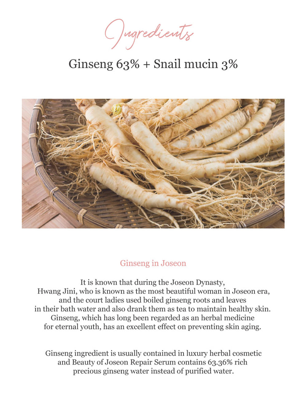 [ Beauty of Joseon ] Repair Serum: Ginseng + Snail Mucin 30ml / 1.01 fl.oz.