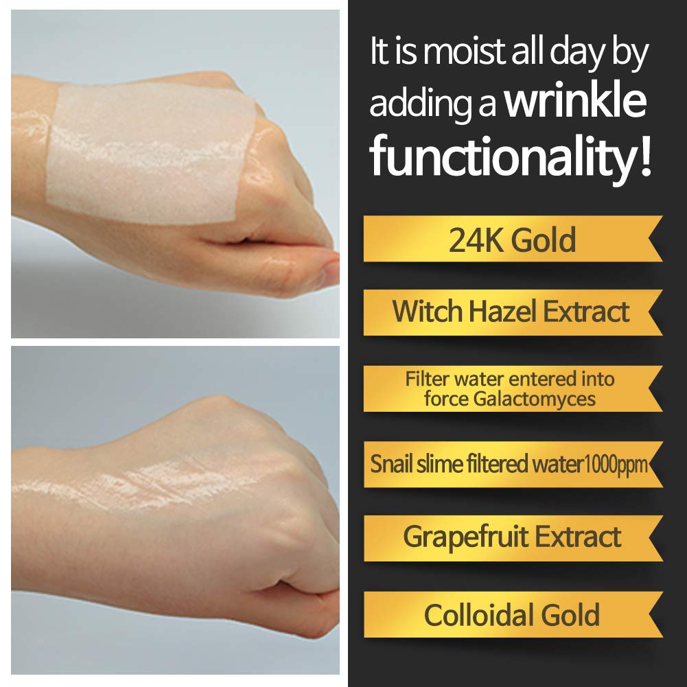 Elizavecca 24K Gold Water Dew Snail Mask Pack, 0.88 oz x 10EA